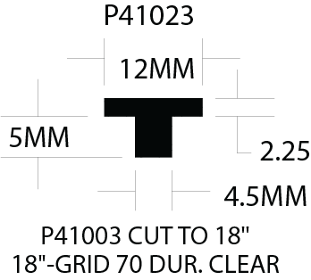 P41023-12MM T-STRIP GRID X 18 in